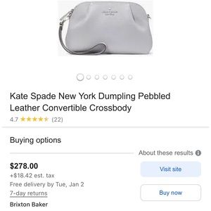 N w/o  tags  adorable Kate Spade dumpling crossbody bag. Great gift. Never used